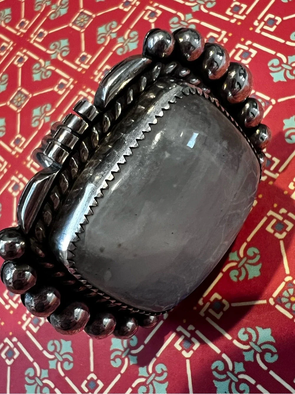 Sterling Silver Moonstone Statement Ring - Iridescent White